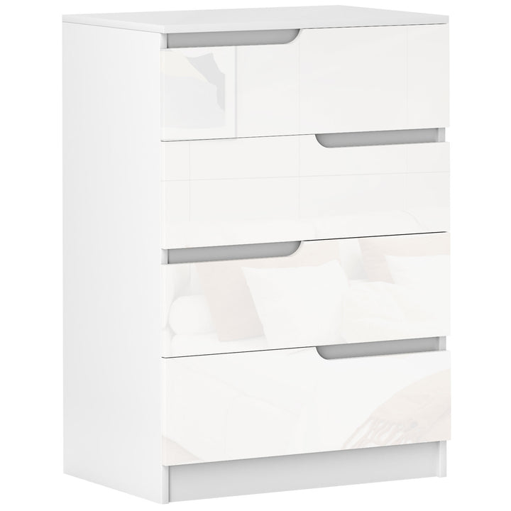 Cómoda com 4 Gavetas Cómoda de Dormitório Moderna com Sistema Anti-Tombo Cómoda para Sala de Estar Corredor 60x40x85 cm Branco
