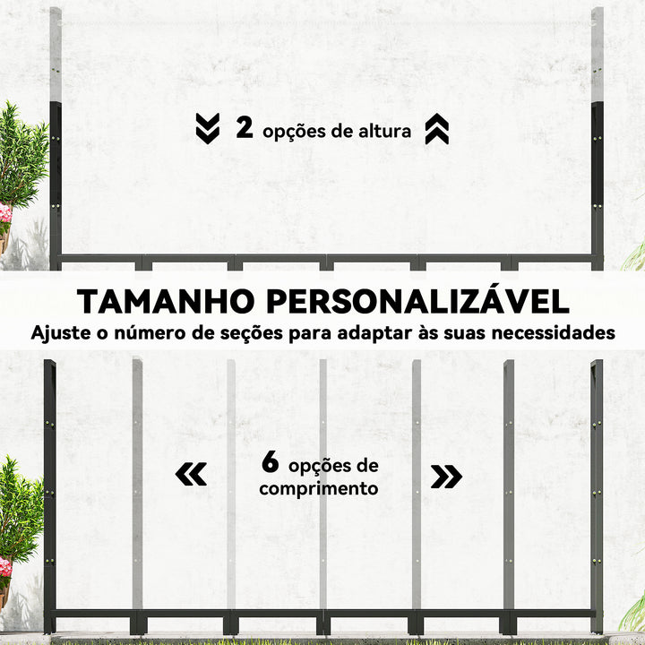 Suporte de Lenha Metálico 235x31x116 cm para Exterior com Capa Impermeável Oxford 600D Estrutura de Aço e Correntes de Aço Suporte para Lenha Armazenamento para Madeira Preto