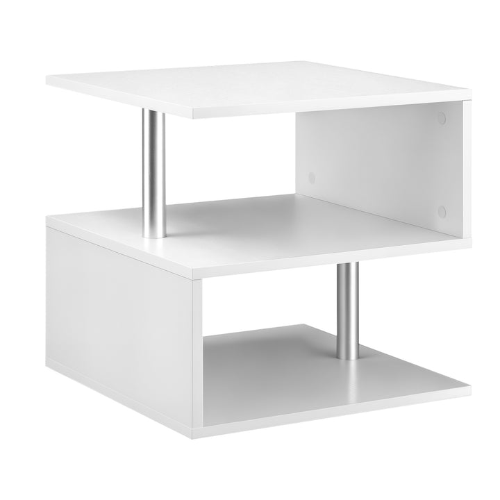 Mesa Auxiliar Madeira Branco 50 x 50 x 50 cm