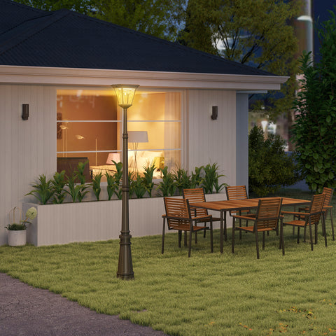 Candeeiro Solar Exterior Luz Solar Jardim com Painel Solar Luzes LED Acendimento e Apagamento Automático Sensor de Movimento Impermeável IP44 para Pátio Entrada 26x24x220 cm Preto