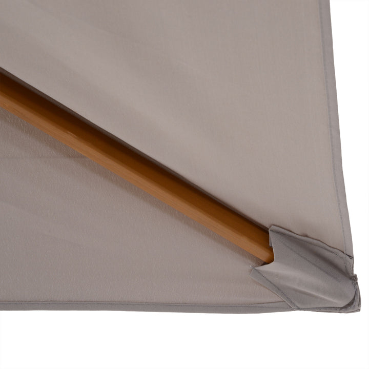 Chapéu de Sol de Jardim com Sistema de Polia Teto Ventilado e Mastro de Madeira para Terraço Pátio Exterior 2,95x2x2,55m Cinzento