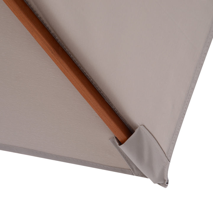 Guarda-sol para jardim Pára-sol Madeira de bambu para pátio Praia Ângulo de inclinação 200x150x230 cm Cinzento
