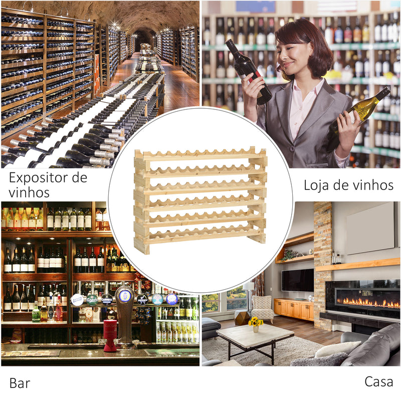 Suporte para Garrafas de Vinho para 72 Garrafas Garrafeira com 6 Níveis Suporte para Vinhos Vertical para Cozinha Sala de Jantar Bar 114x28x85 cm Madeira