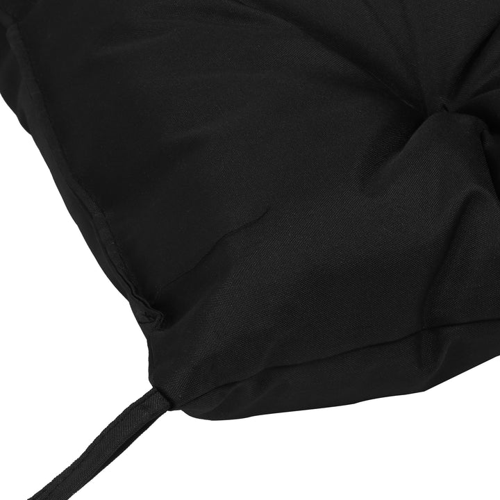 Almofada para Banco com Encosto 100x98x8 cm Almofada de Banco de 3 Lugares com 6 Cordões de Fixação para Jardim Terraço Balcão Exterior Preto