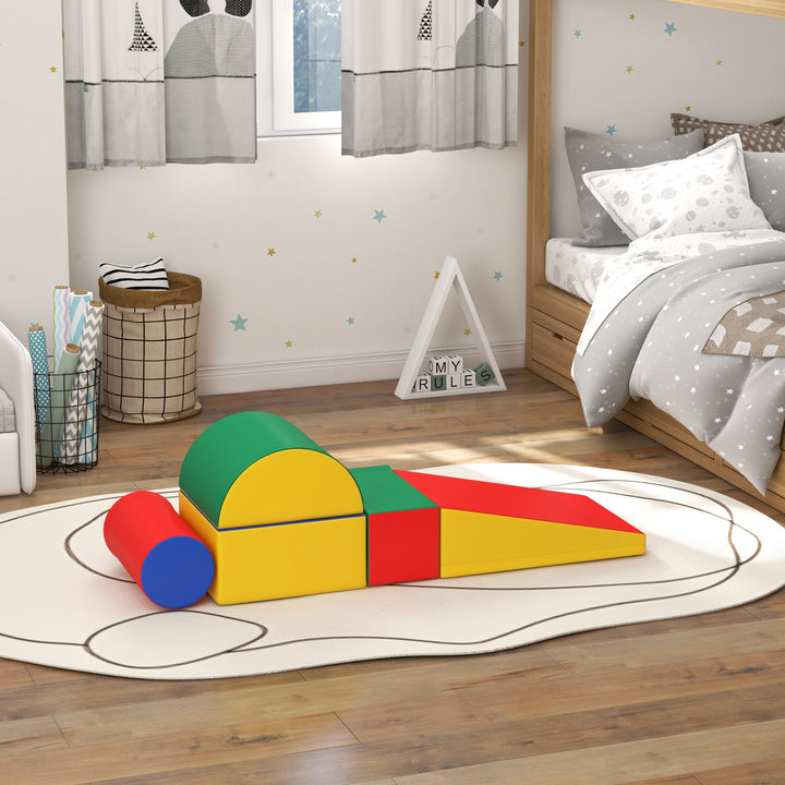 Conjunto de 5 Blocos de Psicomotricidade para Crianças Blocos de Construção Figuras de Construção Brinquedo de Aprendizagem para Escalar Gatear Multicor
