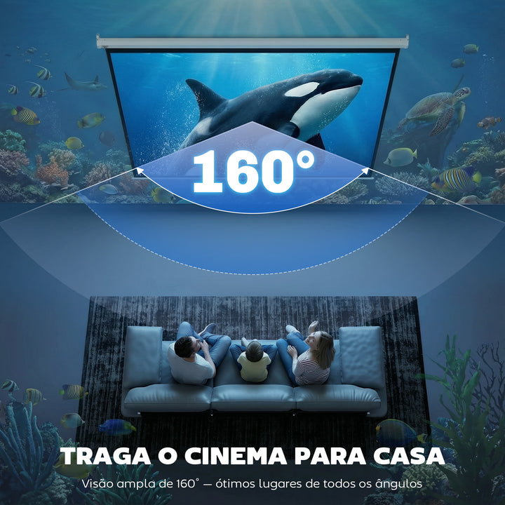 Tela do projetor elétrico 84 polegadas motorizada 4: 3 Formato com controle remoto 171x128 cm