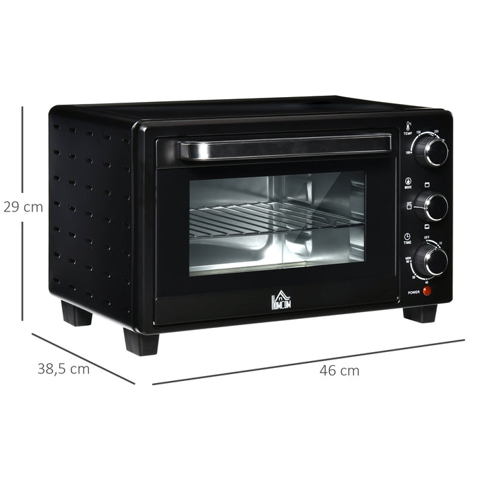 Mini Forno Elétrico 21L 1400W Forno Elétrico de Mesa com Temporizador até 60min e Temperatura Ajustável até 230? 46x38,5x29 cm Preto