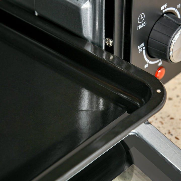 Mini Forno Elétrico 21L 1400W Forno Elétrico de Mesa com Temporizador até 60min e Temperatura Ajustável até 230? 46x38,5x29 cm Preto