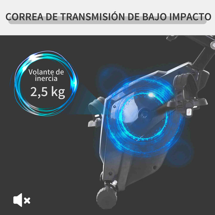 Bicicleta ergométrica dobrável ajustável em altura e resistência com tela LCD e assento com encosto 51x97x115 cm Preto