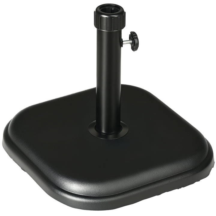 Base para Chapéu de Sol 11 kg Suporte para Chapéu de Sol de Cimento para Mastros de Ø32-38 mm para Varanda Pátio Jardim Exterior 36x36x31 cm Preto