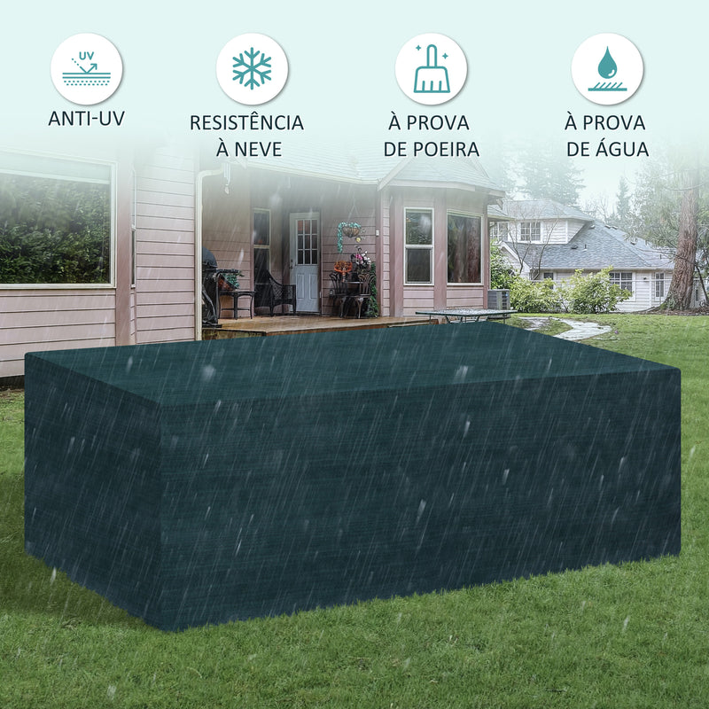 Capa Protetora para Móveis Retangular Cobertura de Móveis para Jardim Impermeável Anti-UV Antipó para Terraço Varanda 235x190x90 cm Verde