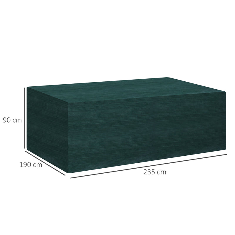 Capa Protetora para Móveis Retangular Cobertura de Móveis para Jardim Impermeável Anti-UV Antipó para Terraço Varanda 235x190x90 cm Verde