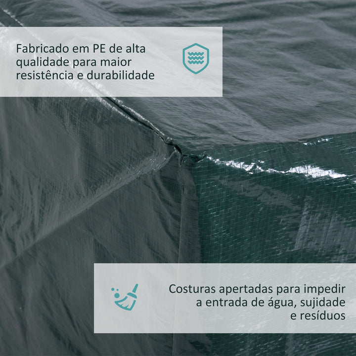 Capa Protetora para Móveis Retangular Cobertura de Móveis para Jardim Impermeável Anti-UV Antipó para Terraço Varanda 235x190x90 cm Verde