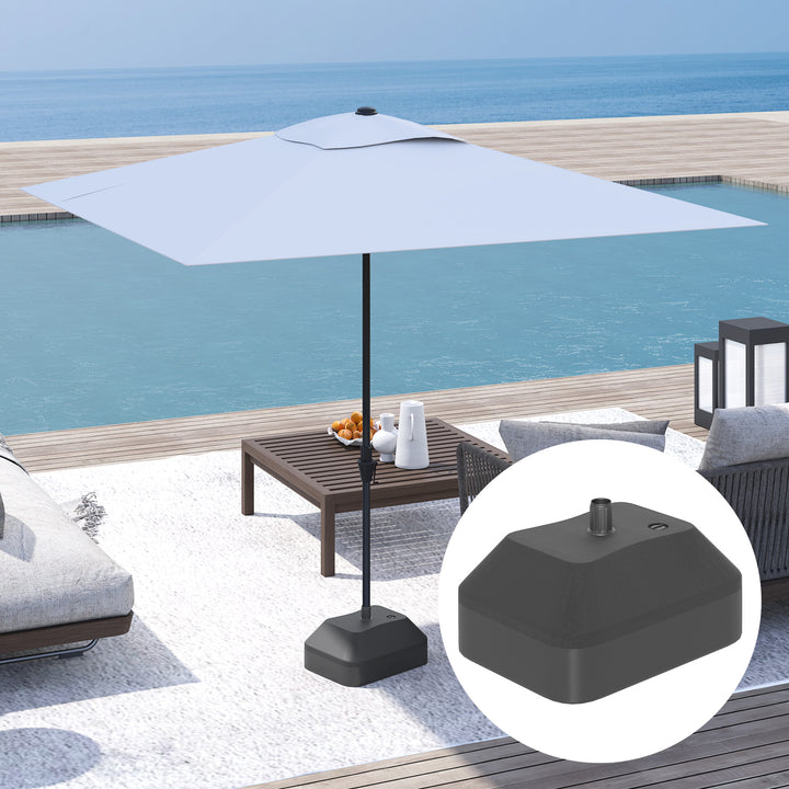 Base para Chapéu de Sol Suporte para Chapéu de Sol Base para Chapéu de Sol Preenchível com Água 20L ou Areia 24kg para Jardim Terraço 43x33x25 cm Preto