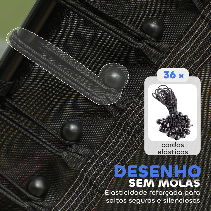 Trampolim para Crianças acima de 3 Anos Cama Elástica Infantil com Rede de Segurança e Estrutura de Aço para Interiores e Exteriores Carga 50kg Ø163,5x190 cm Vermelho