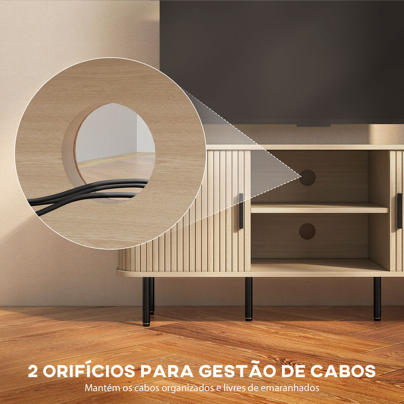 Móvel de TV Vintage Móvel de TV para Sala de Estar com 2 Portas de Correr 2 Prateleiras Abertas Móvel para Televisores de até 55 Polegadas 120x40x55 cm Carvalho