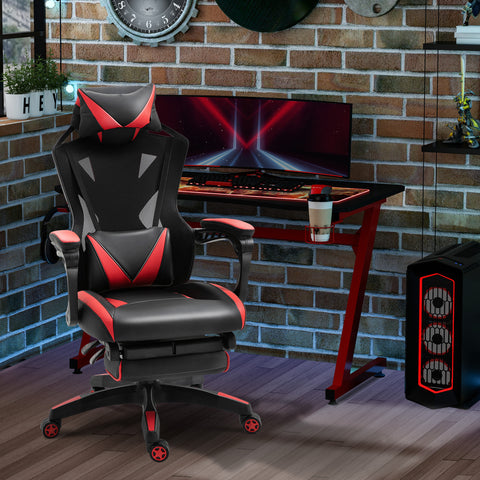 Cadeira de escritorio gaming ergonômica Altura ajustável Encosto ajustável Vermelho