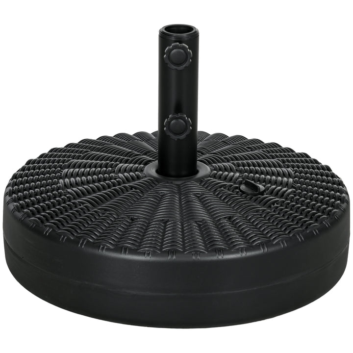 Base para Chapéu de Sol Redondo Suporte para Chapéu de Sol Recarregável com Água 22 kg e Areia 29 kg para Mastro de Chapéu de Sol de Ø38/48 mm Ø51x36 cm Negro