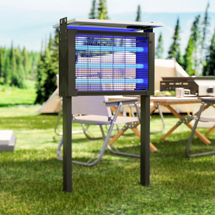 Lâmpada Elétrica Anti-Mosquitos com Luzes LED Mata Mosquitos Elétrico 25W para Exterior Efeito 200 m² com Suporte Painel Ajustável Lâmpada UV Repelente de Insetos Moscas Mariposas