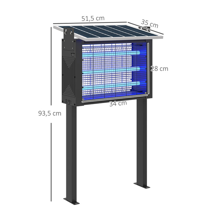 Lâmpada Elétrica Anti-Mosquitos com Luzes LED Mata Mosquitos Elétrico 25W para Exterior Efeito 200 m² com Suporte Painel Ajustável Lâmpada UV Repelente de Insetos Moscas Mariposas