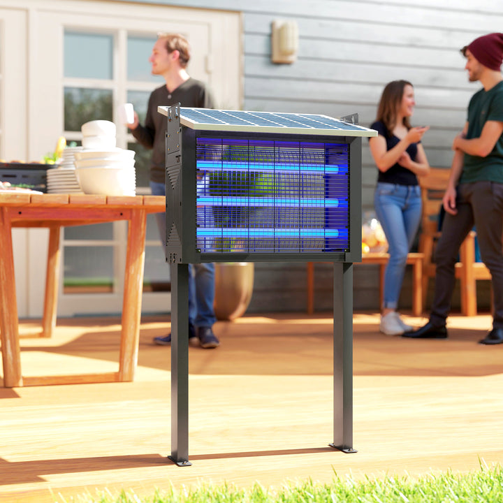 Lâmpada Elétrica Anti-Mosquitos com Luzes LED Mata Mosquitos Elétrico 25W para Exterior Efeito 200 m² com Suporte Painel Ajustável Lâmpada UV Repelente de Insetos Moscas Mariposas