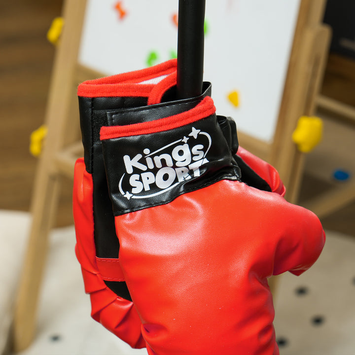 Punching Ball para Crianças acima de 5 anos Kit de Boxe para Crianças com Luvas de Boxe Altura Ajustável 122,5-147 cm e Base Preenchível Vermelho
