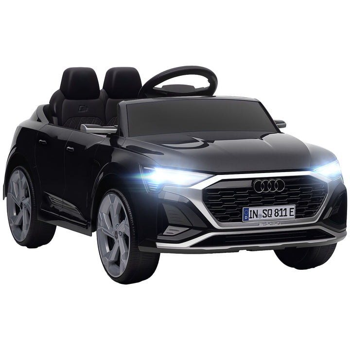 Carro Elétrico para Crianças acima de 3 Anos Carro Audi Q8 Etron Sportback Infantil com Bateria 12V Controlo Remoto Faróis Buzina e Música 98x49,5x43 cm Preto