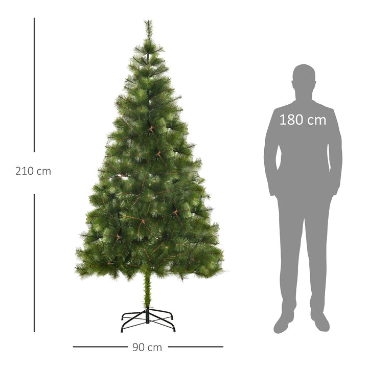 Árvore de Natal 210cm Artificial de Pinho com Suporte Metálico 505 Ramas