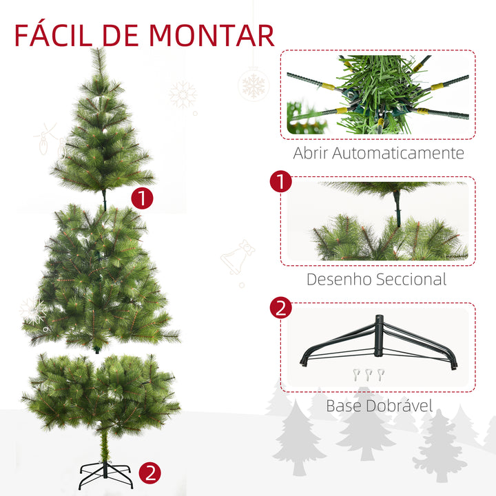 Árvore de Natal 210cm Artificial de Pinho com Suporte Metálico 505 Ramas
