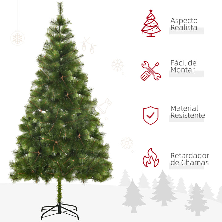 Árvore de Natal 210cm Artificial de Pinho com Suporte Metálico 505 Ramas