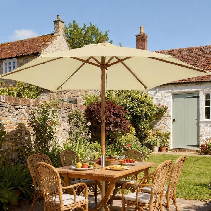 Parasol Pátio Terraço Jardim Diâmetro 250x225 cm Cor Creme