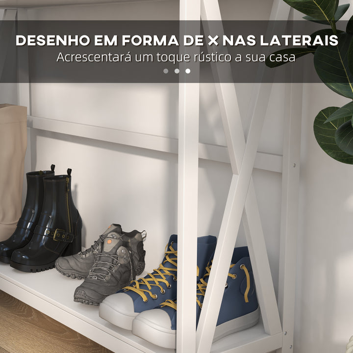 Mesa consola branca com prateleira 1 gaveta Armário com prateleira inferior 100x30x81cm Branco