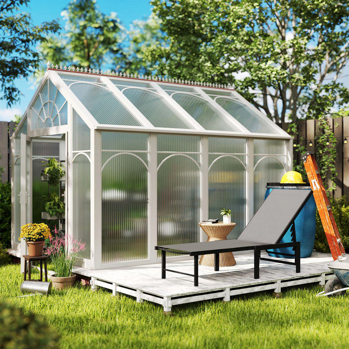 Espreguiçadeira de Jardim Exterior, Espreguiçadeira Reclinável com Encosto Ajustável em 5 Níveis e Estrutura de Aço, Impermeável, Suporta 120 kg, para Pátio, Terraço, Varanda, 166x60x84 cm, Cinzento