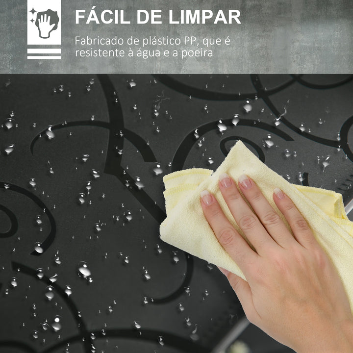 Armário Modular de Plástico Armário Portátil com 16 Cubos e 2 Barras Organizador de Sapatos Roupas Brinquedos para Entrada Corredor Dormitório 145x46x162cm Preto e Branco