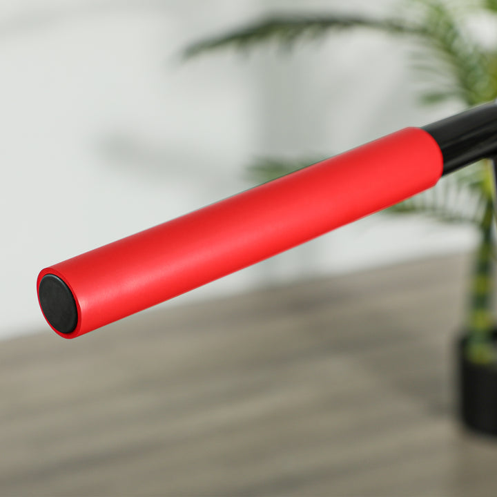 Trampolim Fitness 114x114x132 cm Trampolim Fitness com Guiador Ajustável em 3 Níveis Estrutura de Aço para Treino de Perna Corpo em Casa Escritório Ginásio Vermelho