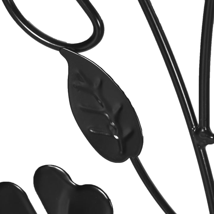 Conjunto de 2 Treliças de Jardim Suportes para Plantas Trepadeiras com Estrutura Metálica para Frutas Verduras Flores Decoração para Exterior Pátio 38x98 cm Preto