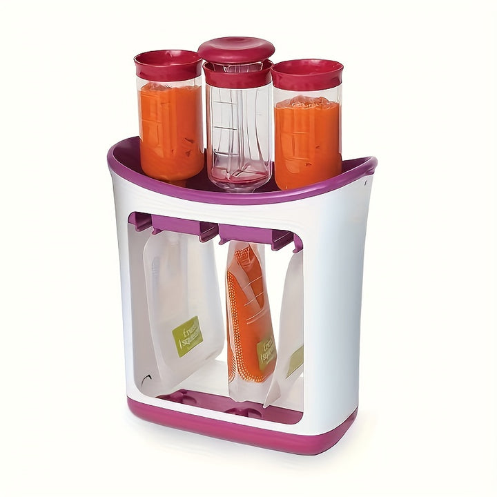 Dispenser Manual de Purê de Frutas – Kit de Armazenamento para Comida de Bebé | 10 Sacos Esterilizados Reutilizáveis Artesanal e Armazenador Gourmet para bebês e crianças +HOJE OFERTA EXTRA +10Saquetas total 20 saquetas