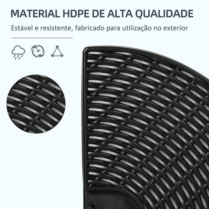 Base para Chapéu de Sol de 4 Peças Suporte para Chapéu de Sol Recarregável com Areia 68 kg ou Água 52 kg para Jardim Pátio ou Terraço Preto