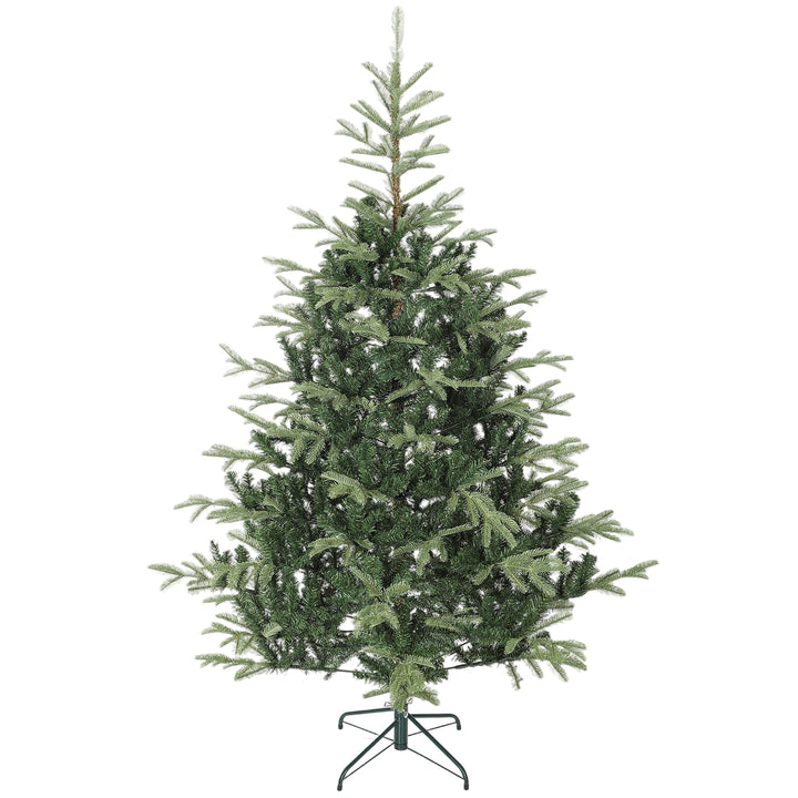 Árvore de Natal Artificial 210 cm Árvore de Natal com 1123 Ramos Densos e Suporte Metálico Dobrável Montagem Fácil para Interior Verde