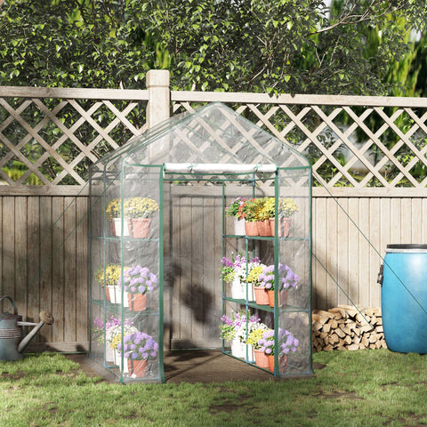 Estufa Transparente de jardim para Platas com 3 Andares 143x143x195cm