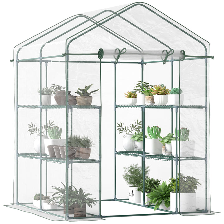 Estufa Transparente de jardim para Platas com 3 Andares 143x143x195cm