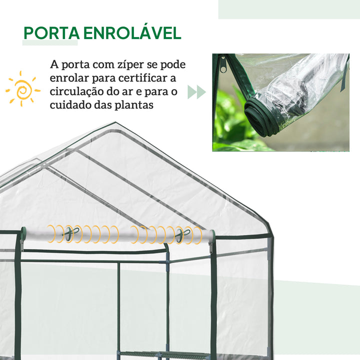 Estufa Transparente de jardim para Platas com 3 Andares 143x143x195cm