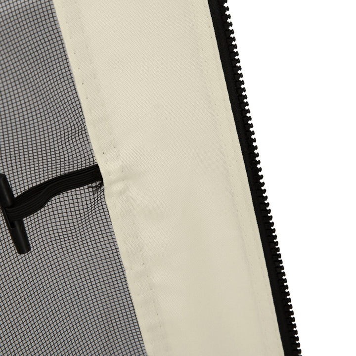 4 Painéis Laterais 302x207 cm para Tenda de Jardim Mosquiteira para Gazebo com Zíperes e Anéis Pretos