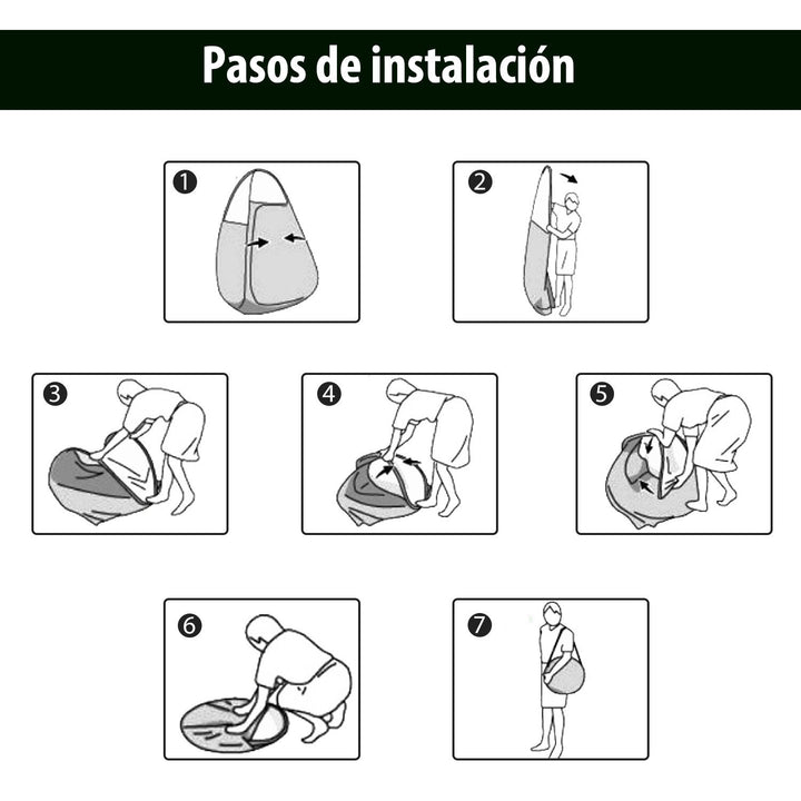 Tenda de acampamento multifuncional leve e dobrável à prova d'água Estrutura flexível e estável com sistema POP-UP 100x100x185cm Verde