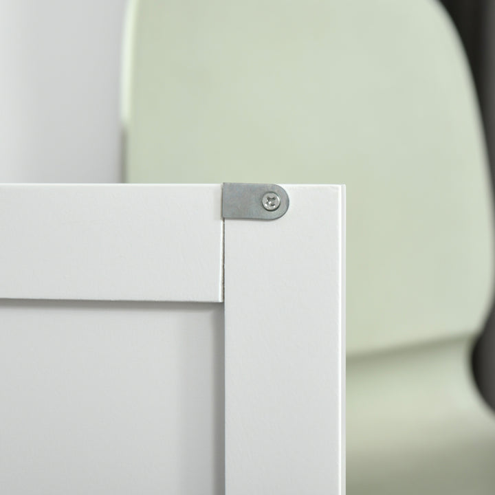 Carrinho de Cozinha com Rodas Carrinho de Cozinha Multiuso com 2 Gavetas 3 Portas Prateleiras Ajustáveis e Barra para Sala de Jantar 121x46x91cm Branco e Madeira