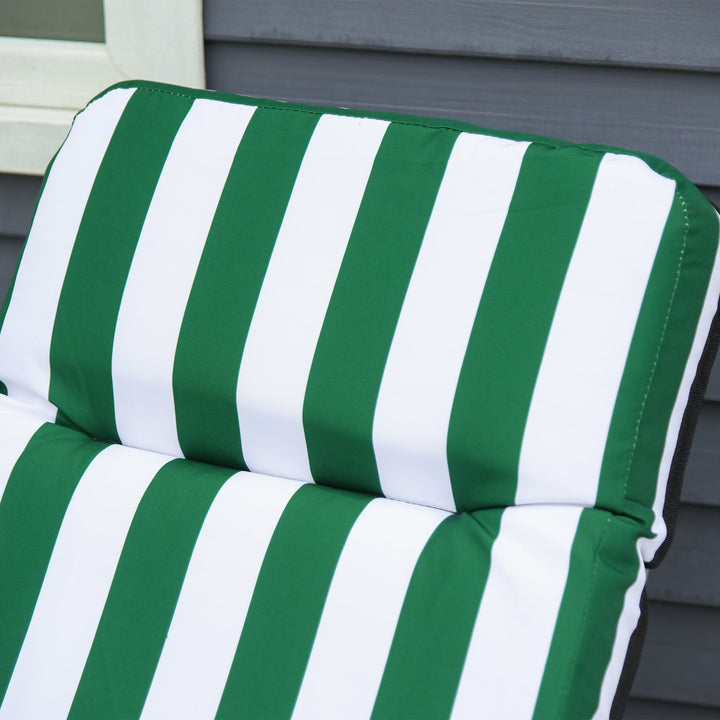 Conjunto de 2 Espreguiçadeiras Acolchoadas Dobráveis e Reclináveis com Descanso para os pés para Praia ou Campismo - Aço - 60x73x102 cm