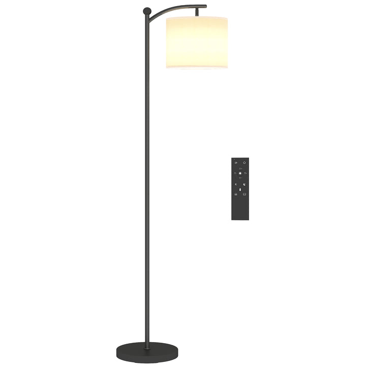 Candeeiro de Pé LED Candeeiro de Pé para Sala com Temperatura de Cor de Ajuste Contínuo 11 Níveis Comando à Distância Temporizador de 60 Minutos 54,3x30,6x159,6 cm Preto