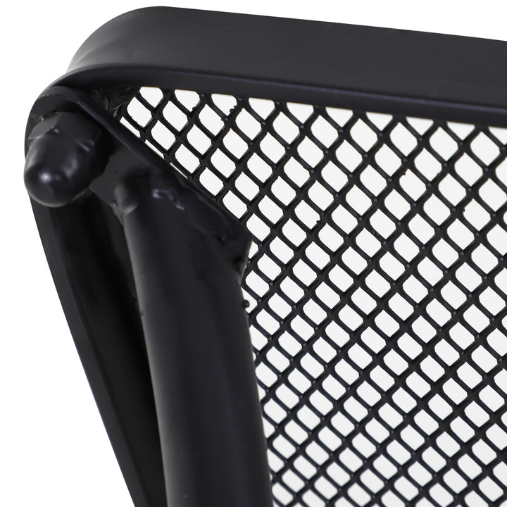 Mesa de Jardim Quadrada Mesa Auxiliar Exterior com Estrutura de Metal para Pátio Terraço Varanda Carga 30kg 45x45x50cm Preto
