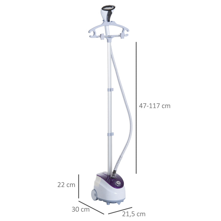 Ferro de Engomar a Vapor com Depósito de 1,8 L e Temperatura Ajustável 11 Níveis 1800 W - 21,5x30x150 cm