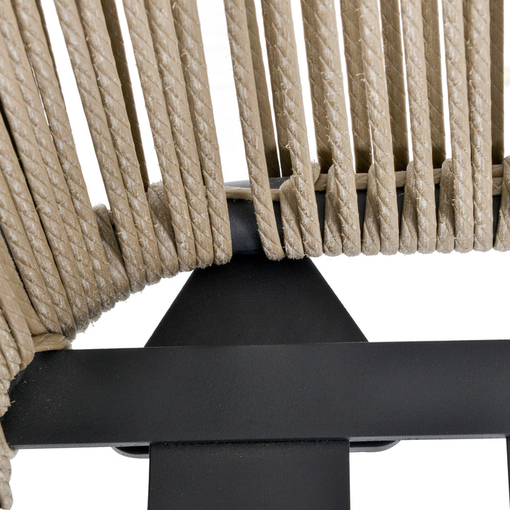 Conjunto de Móveis de Vime Conjunto de Móveis para Jardim 3 Peças Mesa Redonda e 2 Poltronas com Almofadas Acolchoadas Pátio Terraço Cinza Claro e Marrom